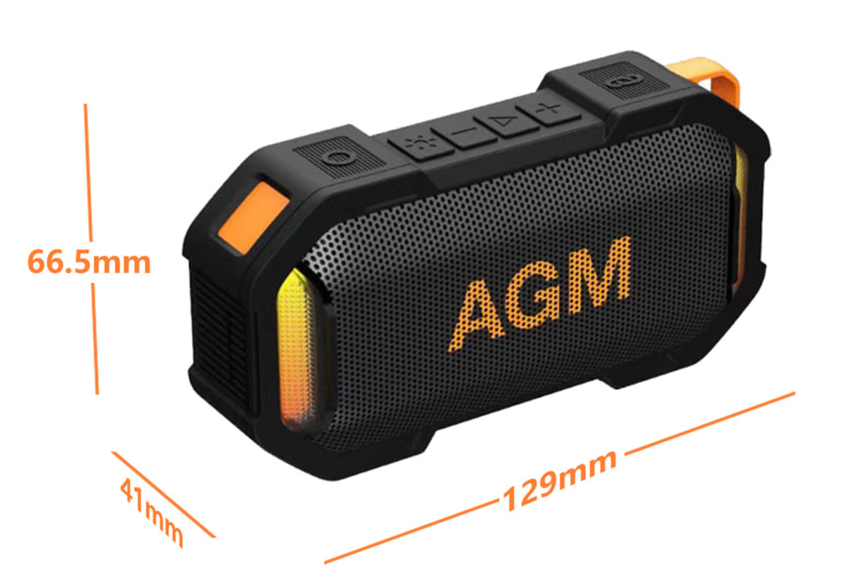 Απεικονίζεται το ηχείο με τις διαστάσεις του.